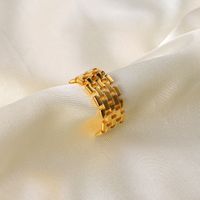 European And American Fashion Trend Open Ring 18k Gold-plated Stainless Steel Ring main image 3