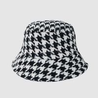 Houndstooth Fisherman Hat Female Autumn And Winter Korean Version Of The Wild Japanese Warm Pot Hat sku image 1