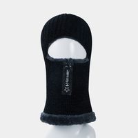 Men's Winter Plus Velvet Thick Warm Woolen Hat Bib Two-piece Outdoor Cold-proof Knitted Head Cap sku image 1