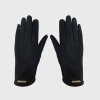 Fashion Solid Color Split Finger Gloves Keep Warm Cold-proof Leaking Gloves sku image 1