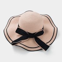 Big Wave-side Hat Ladies Bow Straw Hat Travel Beach Sunscreen Sun Hat sku image 3