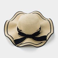 Big Wave-side Hat Ladies Bow Straw Hat Travel Beach Sunscreen Sun Hat sku image 5