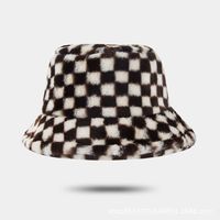 New Checkerboard Fisherman Hat Autumn And Winter Warmth Thick Hat Personality Wild Fashion Basin Hat sku image 1