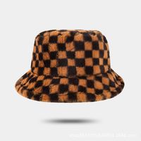 New Checkerboard Fisherman Hat Autumn And Winter Warmth Thick Hat Personality Wild Fashion Basin Hat sku image 3