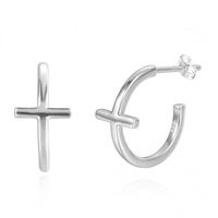 C-shaped Cross Earrings Retro Earrings sku image 2