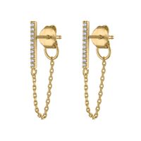 Diamond Tassel Earrings Fashion Chain Back Hanging Earrings sku image 1
