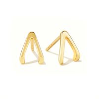 Creative V-shaped Earrings Geometric Inlaid Zircon Earrings sku image 1