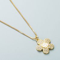 New Cute Smiling Face Flower Necklace Niche Design Temperament Wild Clavicle Chain sku image 2