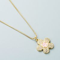New Cute Smiling Face Flower Necklace Niche Design Temperament Wild Clavicle Chain sku image 3