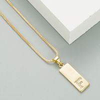 Punk Style Copper Plated Zircon 26 English Alphabet Square Pendant Necklace Wholesale sku image 6