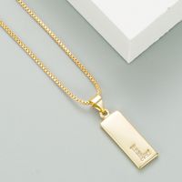 Punk Style Copper Plated Zircon 26 English Alphabet Square Pendant Necklace Wholesale sku image 12