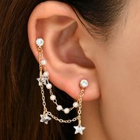 Fashion Personality Imitation Pearl Star Earrings Jewelry sku image 1
