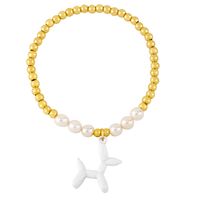 Fashion Pearl Bracelet Cute Balloon Dog Bracelet sku image 4