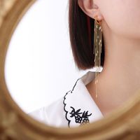 Korean Style Tassel Earrings Titanium Steel Plated 18k Real Gold Ear Jewelry sku image 3