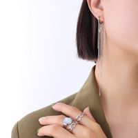 Korean Style Tassel Earrings Titanium Steel Plated 18k Real Gold Ear Jewelry sku image 2