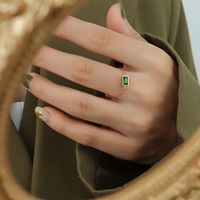 European And American Fashion Zircon Inlaid Pullable Ring Creative Trend Finger Chain Metal Hand Jewelry sku image 2