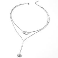 Double-layer Love Pendant Necklace Interlocking Stacking Long Sweater Chain sku image 1