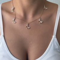 Diamond-studded Butterfly Necklace sku image 1