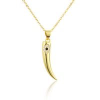 Ins Cross-border European And American Golden Pepper Pendant Female In Stock Wholesale Fresh Electroplated Inlaid Zirconium Pepper Eye Ornament sku image 1