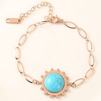 Titanium Steel Bracelets Fashion Sun Turquoise Bracelet Accessories sku image 2