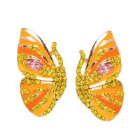 Neue Ohrringe Legierung Tropfende Diamant Strass Schmetterling Ohrringe sku image 1