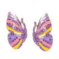 Nouvelles Boucles D&#39;oreilles En Alliage Dégoulinant De Diamants Boucles D&#39;oreilles Papillon En Strass sku image 2
