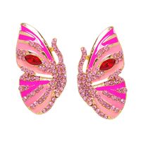 New Earrings Alloy Dripping Diamond Rhinestone Butterfly Earrings sku image 3