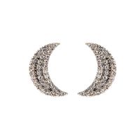 Simple New Fashion All-match Mini Crescent-shaped Earrings Full Diamond Moon Earrings Fashion European And American Earrings Hot Sale sku image 1