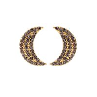 Simple New Fashion All-match Mini Crescent-shaped Earrings Full Diamond Moon Earrings Fashion European And American Earrings Hot Sale sku image 2