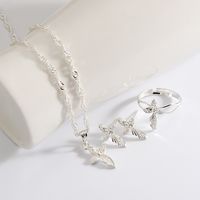 Hot Sale Wedding Party Dress Exquisite Three-piece Bridal Jewelry Alloy Pearl Necklace Set Wholesale sku image 1