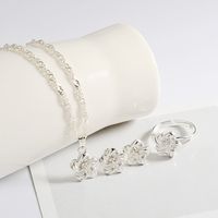 Hot Sale Wedding Party Dress Exquisite Three-piece Bridal Jewelry Alloy Pearl Necklace Set Wholesale sku image 2