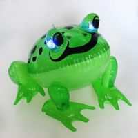 Leuchtender Aufblasbarer Frosch Pvc Aufblasbares Karikaturtierfrosch Kinderspielzeug Mit Hellem Kordelzugfrosch Großhandel main image 2