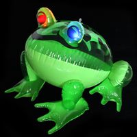 Leuchtender Aufblasbarer Frosch Pvc Aufblasbares Karikaturtierfrosch Kinderspielzeug Mit Hellem Kordelzugfrosch Großhandel main image 4