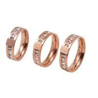 European And American Cross-border Titanium Steel Diamond Foreverlove Rose Gold Ring Simple Hand Ornament Ring main image 6