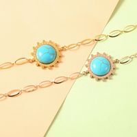Titanium Steel Bracelets Fashion Sun Turquoise Bracelet Accessories main image 4