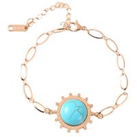 Titanium Steel Bracelets Fashion Sun Turquoise Bracelet Accessories main image 6