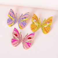 New Earrings Alloy Dripping Diamond Rhinestone Butterfly Earrings main image 1