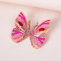 New Earrings Alloy Dripping Diamond Rhinestone Butterfly Earrings main image 5