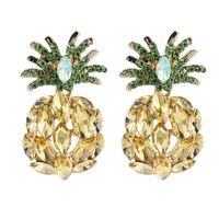 Europäische Und Amerikanische Grenz Überschreitende Quelle Kreative Legierung Diamant Hohle Ananas Ohrringe Super Flash Ohrringe Weibliche Hersteller Großhandel main image 6