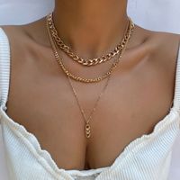 Metal Thick Chain Small Twist Three-layer Necklace main image 2