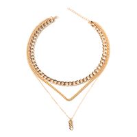 Metal Thick Chain Small Twist Three-layer Necklace main image 3
