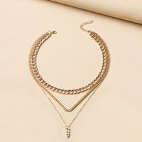 Metal Thick Chain Small Twist Three-layer Necklace main image 5
