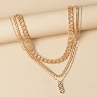 Metal Thick Chain Small Twist Three-layer Necklace main image 6