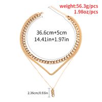 Metal Thick Chain Small Twist Three-layer Necklace main image 8