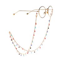 Cross-border Fashion Simple Colorful Crystal Handmade Chain Glasses Rope Anti-lost Metal Glasses Chain main image 1