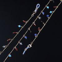 Cross-border Fashion Simple Colorful Crystal Handmade Chain Glasses Rope Anti-lost Metal Glasses Chain main image 4