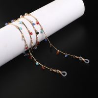 Cross-border Fashion Simple Colorful Crystal Handmade Chain Glasses Rope Anti-lost Metal Glasses Chain main image 5