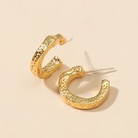 18kgp Real Gold C-shaped Copper Earrings main image 6