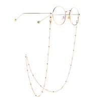 Factory Direct Sales Fashion Sweater Chain Eyeglasses Chain Two-purpose Golden Pearl Clip Beads Eyeglasses Chain Metal main image 4
