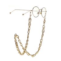 Hot Sale Fashion Simple Color Retention Non-fading Golden Thick Pearl Glasses Cord Aluminum Eyeglasses Chain Non-slip main image 4